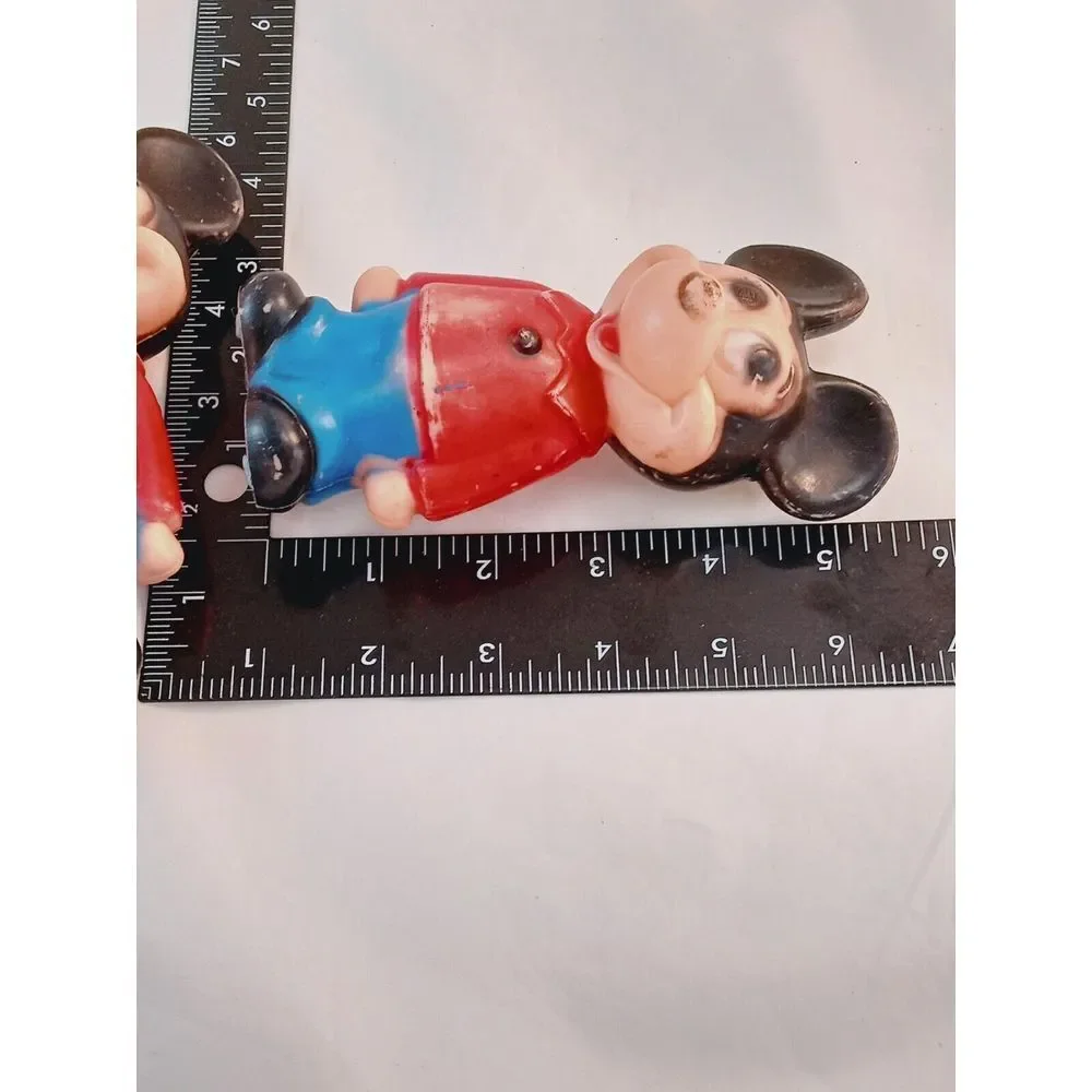 2 - Vintage 1960's - Mickey‎ Mouse - Hard Plastic Bowling Pin Toy
